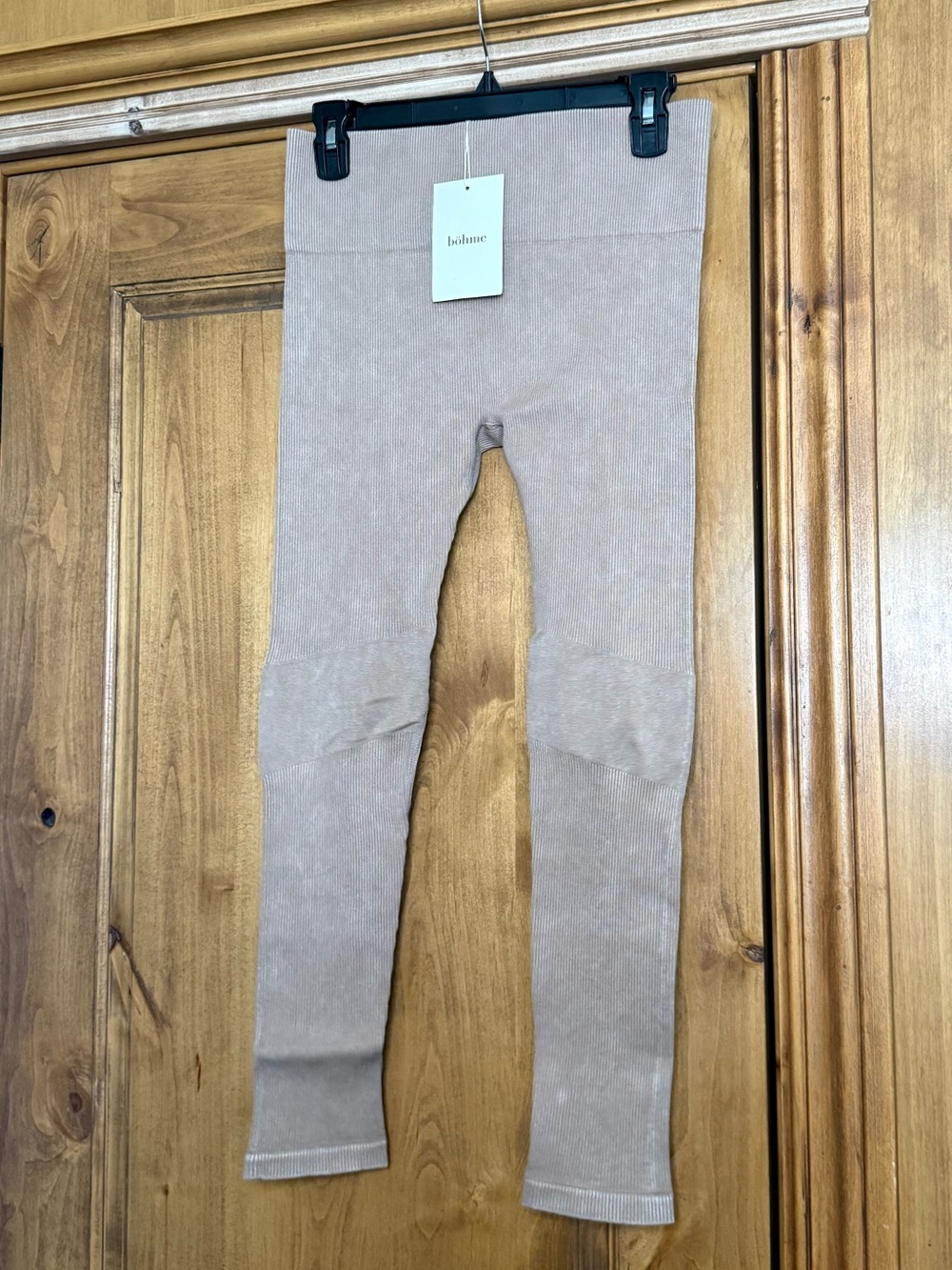 Böhme NWT Ribbed Athletic Leggings Taupe High Waist Seamless Size Large